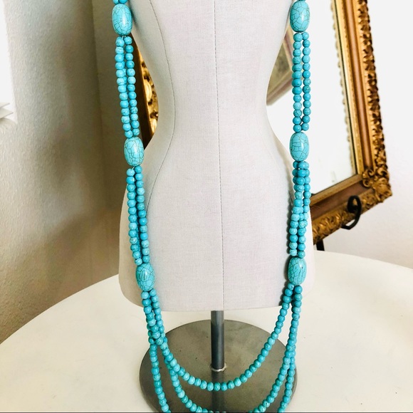 Vintage turquoise bead southwestern style necklace 💙 - Picture 1 of 13